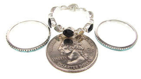 Multicolor Silver Stackable Ring Set Jewelry Size 6-1/4 BW64204